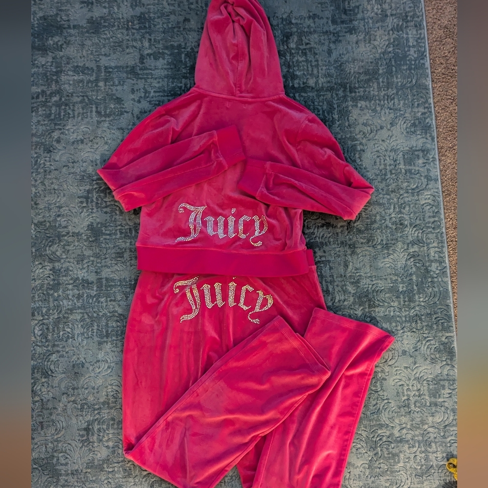 * PANTS ONLY* Juicy Couture Pink Velour Tracksuit Pants